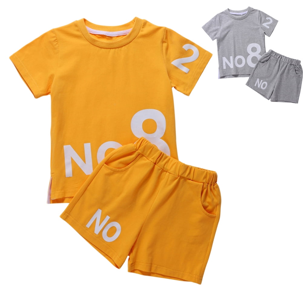Gyratedream Summer Baby Boys Casual Outfits Set,2Pieces,Short Sleeve T