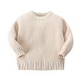 thumbnail image 1 of Gyratedream Toddler Baby Girl Boys Sweater Round Neck Long Sleeve Solid Colour Knitted Pullover Tops 0-6Y, 1 of 6