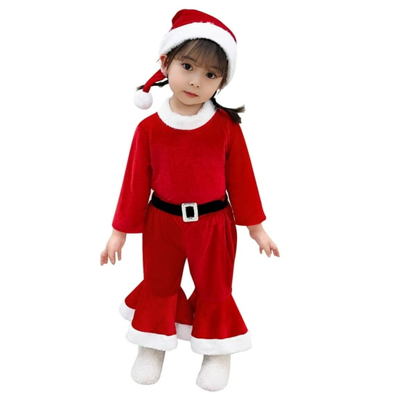 Gyratedream Toddler Baby Girl Christmas Outfit Crewneck Pullover Tops Flared Pants Bell Bottoms Winter Clothes, Size 10-11Y