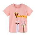 thumbnail image 1 of Gyratedream Toddler Baby Girl Summer Clothes Cute Animal Print T Shirt Crew Neck Short Sleeve Graphic Tees Kids Child Casual Tops for 2-6 Years, 1 of 1