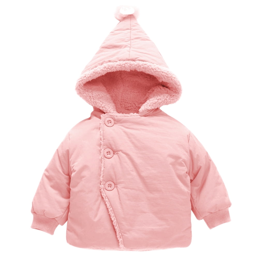 Gyratedream Toddler Baby Girls Hooded Winter Warm Cotton Coat Fleece