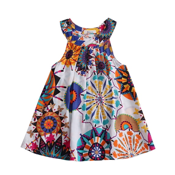 Gyratedream Toddler Baby Girls Summer Floral Sleeveless Dresses Beach Party Dress