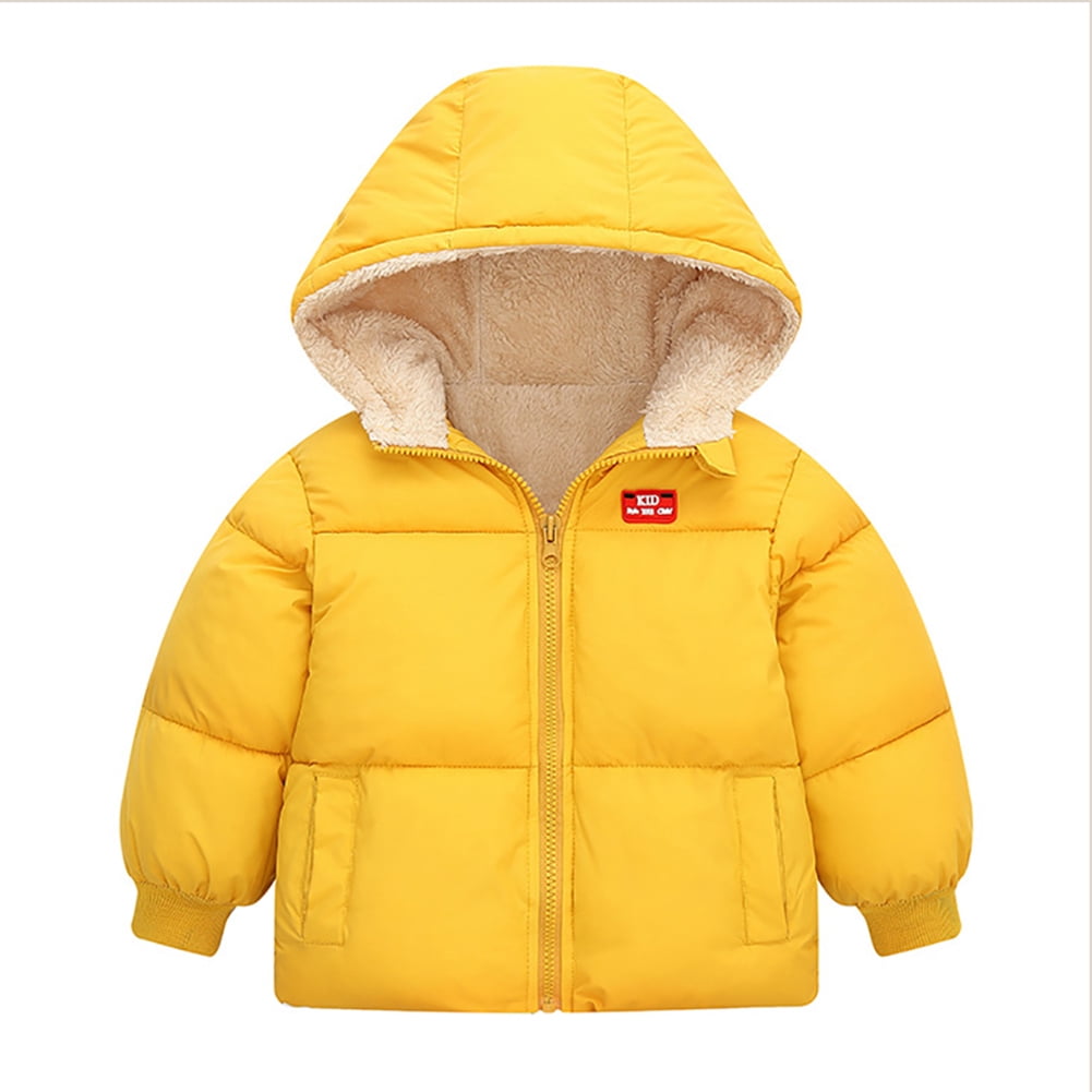 Gyratedream Toddler Kids Baby Girls Boys Candy Cotton Fleece Hooded Jacket Parka Winter Down Coat Outerwear Size 1 6T Yellow