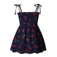 thumbnail image 1 of Gyratedream Toddler & Little Girls Cherry Flutter Sundress Lace-up Dress, 2-7Y, 1 of 11