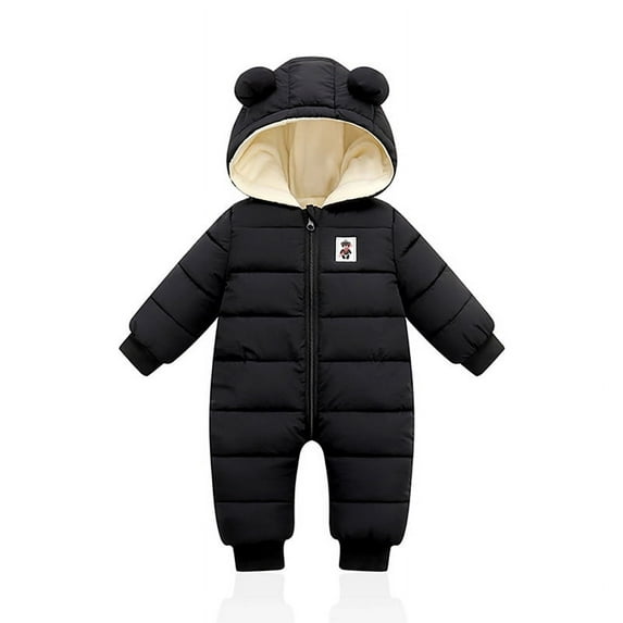 Gyratedream Winter Newborn Infant Baby Boys Girls Long Sleeve Down Cotton Hooded Jumpsuit Romper