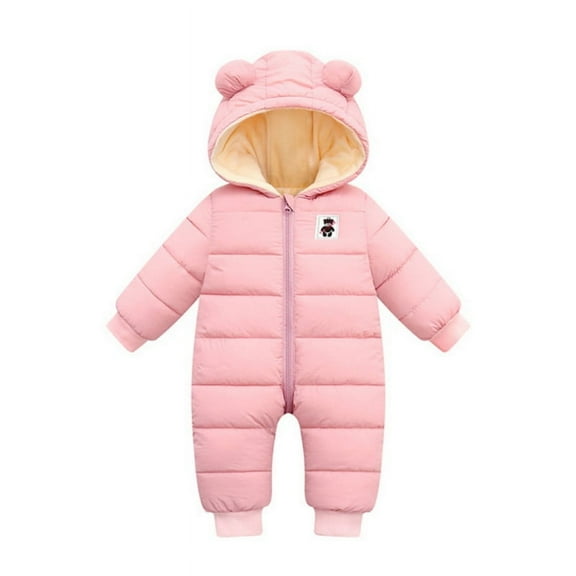 Gyratedream Winter Newborn Infant Baby Boys Girls Long Sleeve Down Cotton Hooded Jumpsuit Romper