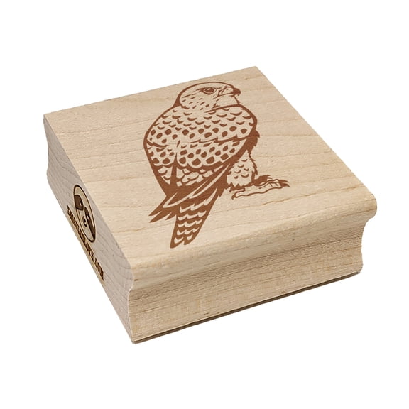 Gyrfalcon Falcon Bird of Prey Raptor Square Rubber Stamp Stamping Scrapbooking Crafting - Large 2.75in