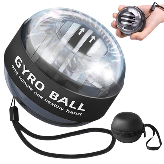 Gyro Ball Wrist Exerciser, Self-Starting Hand & Forearm Strengthener with LED