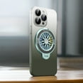 thumbnail image 1 of Gyro Stand Bracket Magnetic Phone Case for iPhone 14 Pro Hollow Stand Designed Lens Camera Protection Wireless Charging Anti-Fall Kickstand Cover for iPhone 14 Pro, Green, 1 of 10