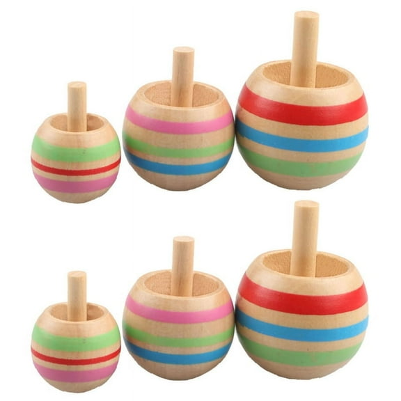 Gyro Toys for Toddler Flip Over Wooden Spinning Top Finger Spinner Novelty Fine Motor Skill Gyro Kids Giftbag Stuffings