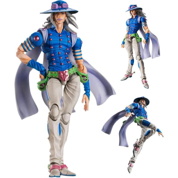 Gyro Zeppeli Collectible Figure Statue, Articulated PVC Figurine with Interchangeable Parts, 16 CM Desktop Display Ornament