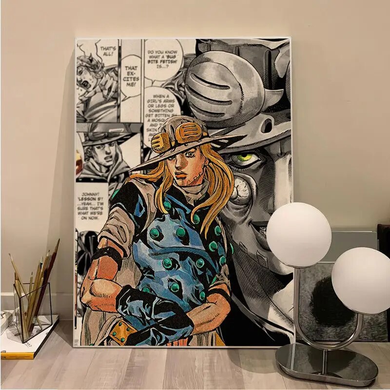 Gyro Zeppeli Jojo Steel Ball Run Art Poster Kraft Paper Sticker DIY