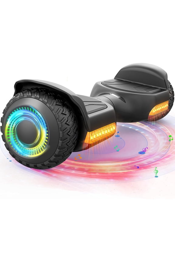 Self Balancing Scooter New G13 All Terrain Balancing Scooter with LED Lights, Self Balancing Off Road with Bluetooth for Kids ages 6-12 and Adults-Black