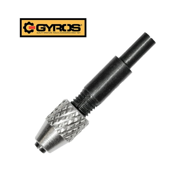Gyros Keyless Mini Adaptor Chuck, with 1/8” Shank, 0-Inch to .039-Inch Capacity, For Bits No. 60-80 | NEW AND IMPROVED (45-01801)