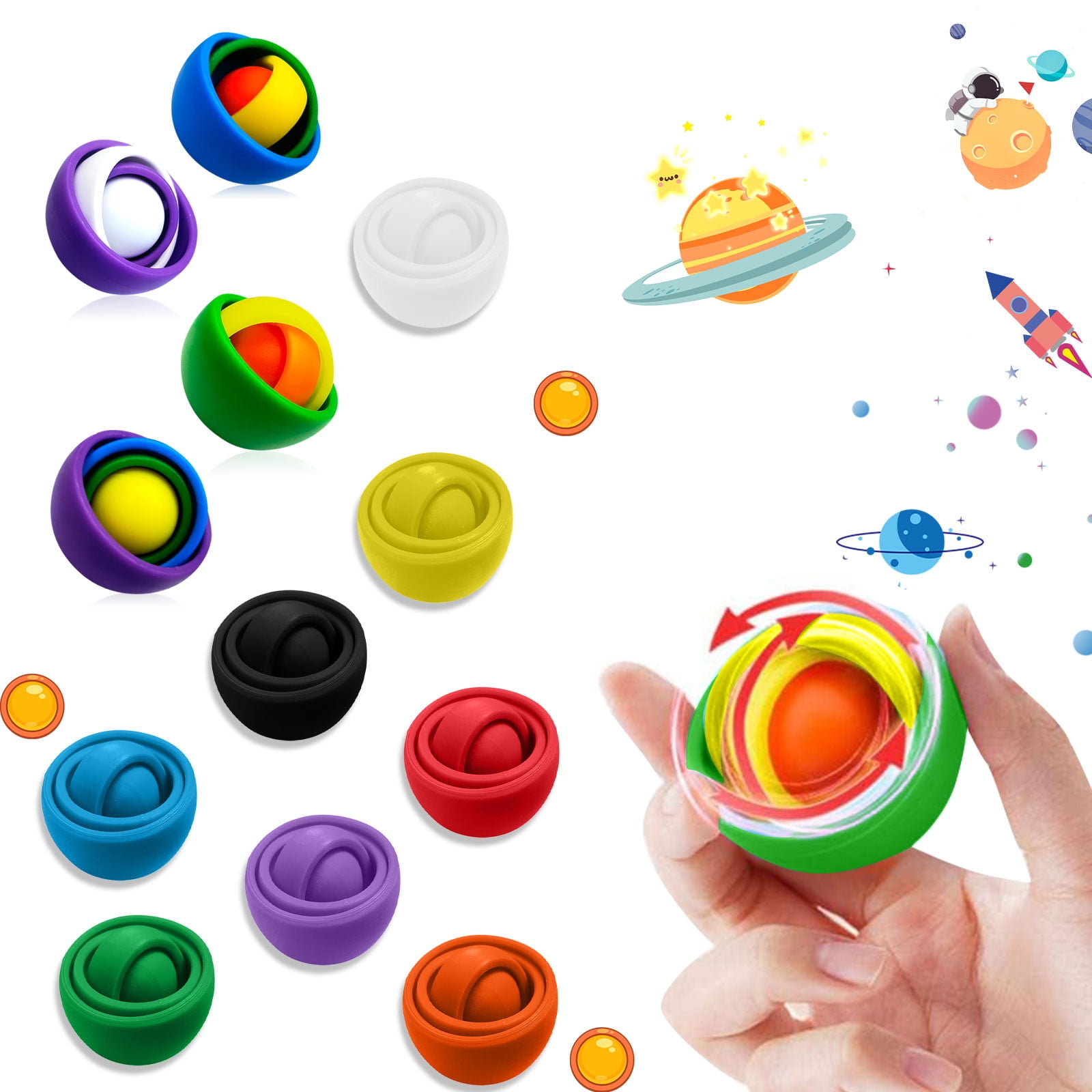 Gyroscope Fidgeting Spinners, Stress Relief Finger Toy Fun for Adults