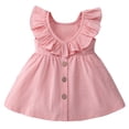 thumbnail image 1 of Gytharion 0Years-6Years Toddler Baby Girls Dresses Summer Casual Loose Sleeveless Dresses Ruffled Buttoned Princess Dresses, 1 of 8