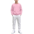 thumbnail image 1 of Gytharion 1Y-12Y Boys 2PC Crewneck Sweatsuits Kids Solid Color Casual Tracksuits Crewneck Long Sleeve Pullovers and Elastic Waist Cuffed Sweatpants Sports Jogging Suits, 1 of 8
