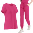 thumbnail image 1 of Gytharion 2 Piece Medical Scrubs Sets for Women Short Sleeve V-Neck Scrub Tops and Long Joggers Sets Lightweight Casual Nursing Uniform Sets with Multi-Pockets, 1 of 4
