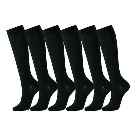 Gytharion 6 Pairs Compression Socks for Women Breathable Warm Knee High Socks Lightweight Comfy Circulation-Best Support Stockings for Athletic Running Cycling Travel