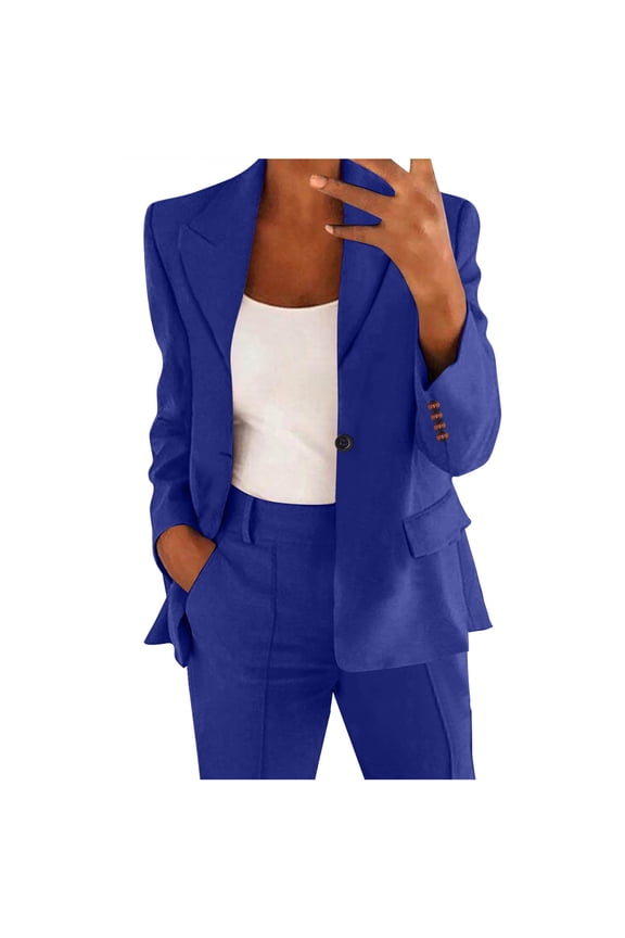 Blazer Jackets for Women Fashion Casual Long Sleeve Button Front Dressy Coat Lightweight Slim Fit Work Office Outerwear Womens Business Blazer Cardigan Jackets with Pockets