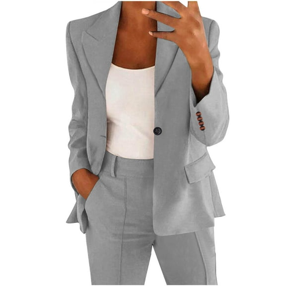 Gytharion Blazer Jackets for Women Fashion Casual Long Sleeve Button Front Dressy Coat Lightweight Slim Fit Work Office Outerwear Womens Business Blazer Cardigan Jackets with Pockets