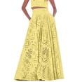 thumbnail image 1 of Gytharion Boho Maxi Skirts for Women Summer Solid Lace Embroidery Eyelet Elastic High Waist Skirt Flowy A-Line Swing Long Skirt with Pockets, 1 of 5