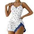 thumbnail image 1 of Gytharion Cami Nightgowns for Women Cute Heart Print V-Neck Spaghetti Strap Sleepshirt Soft Comfy Short Ribbed Knit Nightshirt Lightweight Casual Lace Split Loungewear Sleepwear, 1 of 4