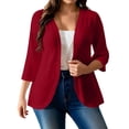thumbnail image 1 of Gytharion Cardigans for Women Plus Size Soild Color Three-quarter Sleeve Cardigan Loose Lighweight Tops, 1 of 6