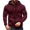 thumbnail image 1 of Gytharion Cargo Jackets for Men Plus Size Fashion Solid Casual Full Zip Drawstring Hooded Jacket Mens Lightweigt Long Sleeve Muiti-Pocket Workout Coats, 1 of 8