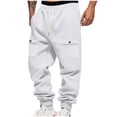 thumbnail image 1 of Gytharion Cargo Sweatpants for Men Fall Winter Solid Casual Fleece Warm Athletic Workout Pants Loose Cozy Elastic Waist Drawstring Cinch Bottom Joggers with Multi-Pockets, 1 of 8