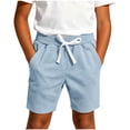 thumbnail image 1 of Gytharion Children's Cotton Short Pants Summer Casual Solid Color Drawstring Elastic Waist Shorts Kids Lightweight Outdoor Sport Short Pants, 0-12 Years, 1 of 5