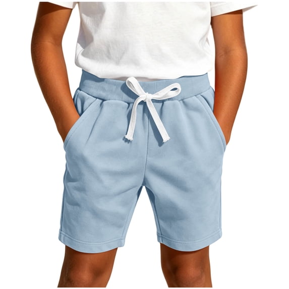 Gytharion Children's Cotton Short Pants Summer Casual Solid Color Drawstring Elastic Waist Shorts Kids Lightweight Outdoor Sport Short Pants, 0-12 Years