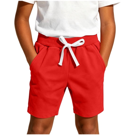 Gytharion Children's Cotton Short Pants Summer Casual Solid Color Drawstring Elastic Waist Shorts Kids Lightweight Outdoor Sport Short Pants, 0-12 Years