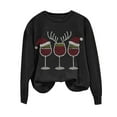 thumbnail image 1 of Gytharion Christmas Sweatshirts for Women Funny Casual Christmas Wine Glass Graphic Pullover Top Loose Cozy Rhinestones Long Sleeved Crew Neck Winter Xmas Sweatshirt, 1 of 6