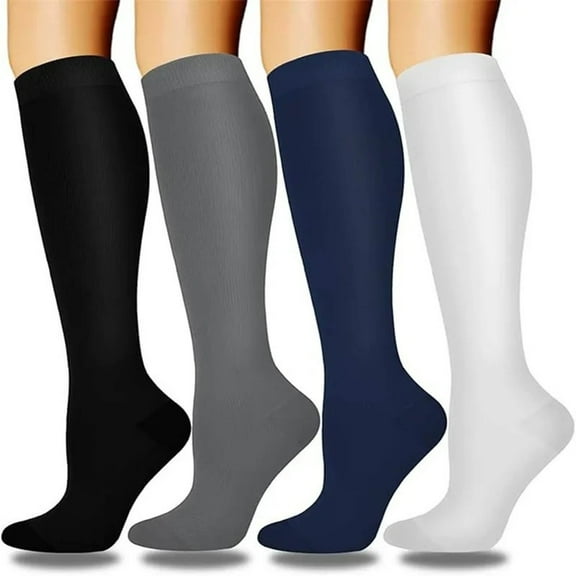 Gytharion Compression Socks for Women 4 Pairs Warm Knee High Socks Circulation-Best Support Cotton Stockings for Athletic Running Cycling Travel