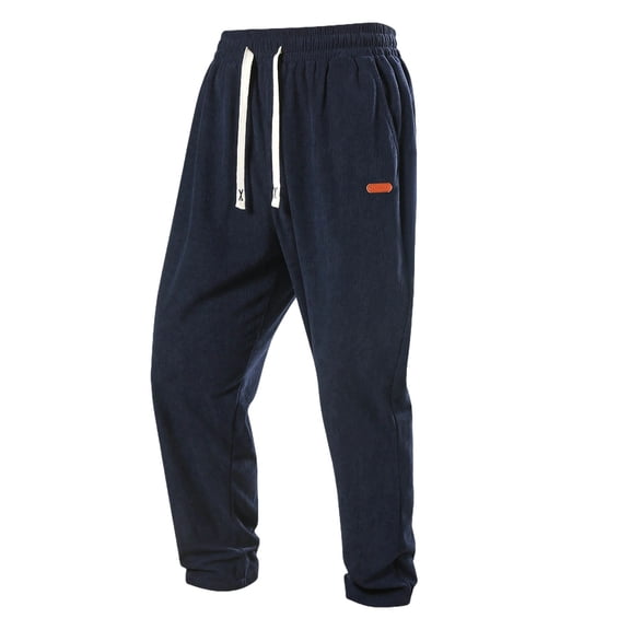 Gytharion Corduroy Sweatpants for Men Baggy Comfy Straight Leg Lounge Pant Fashion Solid Casual Ribbed Drawstring Elastic Waist Pant with Pockets