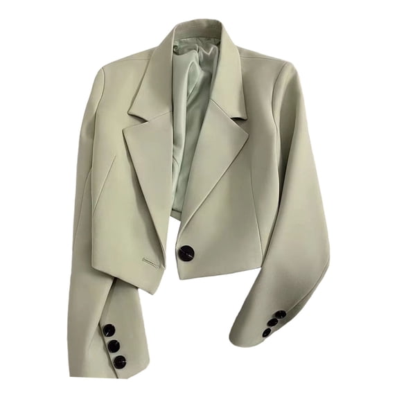 Gytharion Cropped Blazer for Women Casual Loose Lapel Design Sense Commute Suit Jackets Business Office Jackets