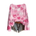 thumbnail image 1 of Gytharion Cute Heart Print Sweaters for Women Long Sleeve Crew Neck Knitted Blouses Fashion Casual Pullover Tops Loose Comfy Valentine's Day Shirts for Girlfriends, 1 of 4
