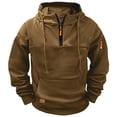 thumbnail image 1 of Gytharion Drawstring Hoodies for Men Plus Size Loose Comfy Long Sleeve Quarter-Zip Hooded Sweatshirt Fall Winter Solid Casual Fleece Warm Pullover Sweatshirt with Pockets, 1 of 6