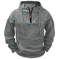 thumbnail image 1 of Gytharion Drawstring Hoodies for Men Plus Size Loose Comfy Long Sleeve Quarter-Zip Hooded Sweatshirt Fall Winter Solid Casual Fleece Warm Pullover Sweatshirt with Pockets, 1 of 6