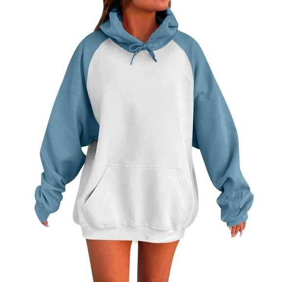 Gytharion Fall Hoodie Sweatshirts for Women Fashion Casual Color Blocking Pullover Tops with Front Pocket Womens Loose Comfy Long Sleeve Drawstring Hoodies