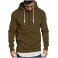 thumbnail image 1 of Gytharion Fall Mens Half Zip Hoodies Plus Size Fashion Solid Casual Drawstring Hooded Sweatshirt Loose Comfortable Long Sleeve Active Pullover Tops for Men, 1 of 6