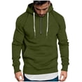 thumbnail image 1 of Gytharion Fall Mens Half Zip Hoodies Plus Size Fashion Solid Casual Drawstring Hooded Sweatshirt Loose Comfortable Long Sleeve Active Pullover Tops for Men, 1 of 6