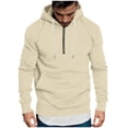 thumbnail image 1 of Gytharion Fall Mens Half Zip Hoodies Plus Size Fashion Solid Casual Drawstring Hooded Sweatshirt Loose Comfortable Long Sleeve Active Pullover Tops for Men, 1 of 6