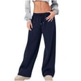 thumbnail image 1 of Gytharion Fall Sweatpants for Women Loose Comfy Wide Leg Slacks with Pockets Fashion Solid Casual Drawstring Elastic High Waisted Lounge Pant, 1 of 6