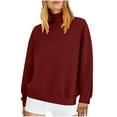 thumbnail image 1 of Gytharion Fall Sweatshirts for Women Fashion Solid Long Sleeve Turtleneck Pullover Top Winter Loose Cozy Drop Shoulder Hoodless Sweatshirt, 1 of 4