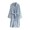 thumbnail image 1 of Gytharion Fleece Robes for Women Winter Warm Plush Kimono Robes Soft Cozy Belted Fuzzy Bathrobe Fashion Stripe Print Cardigan Housecoat, 1 of 8