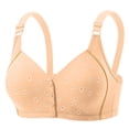 thumbnail image 1 of Gytharion Front Button Plus Size Bras for Women Wireless Push-up Bras Breathable Adjustable Everyday Bra,36B/C-46B/C, 1 of 4