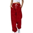 thumbnail image 1 of Gytharion Fuzzy Pajama Pants for Women Soft Cozy Elastic Waist Drawstring Plush Warm Pj Bottoms Solid Cuffed Ankle Furry Loungewear Pants Winter Fleece Thermal Sleep Pants with Pockets, 1 of 5