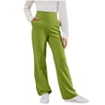thumbnail image 1 of Gytharion Girls School Uniform Pants Fashion Casual Elastic High Waist Athletic Workout Trousers with Pockets Stretchy Loose Wide Leg Pants for Kids, 5-15 Years, 1 of 6
